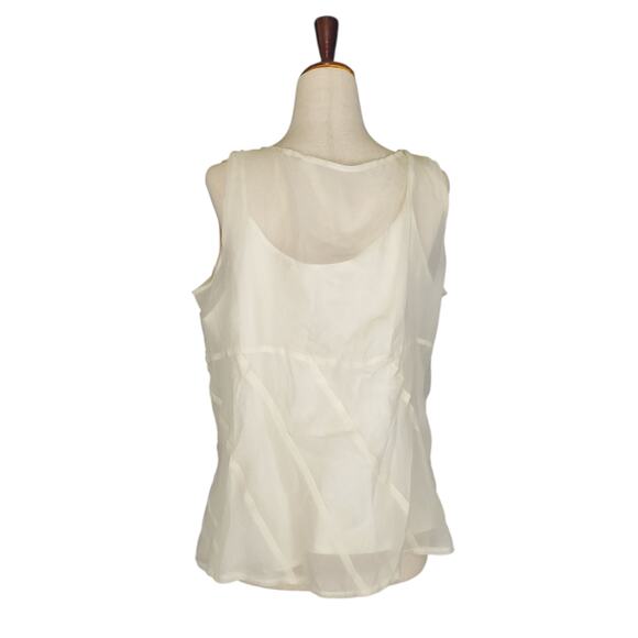 Y2k Fairycore Top Silk Emma James Cowl Neck Sequin Sheer Top w/ Tank - Size 14 - Picture 4 of 8